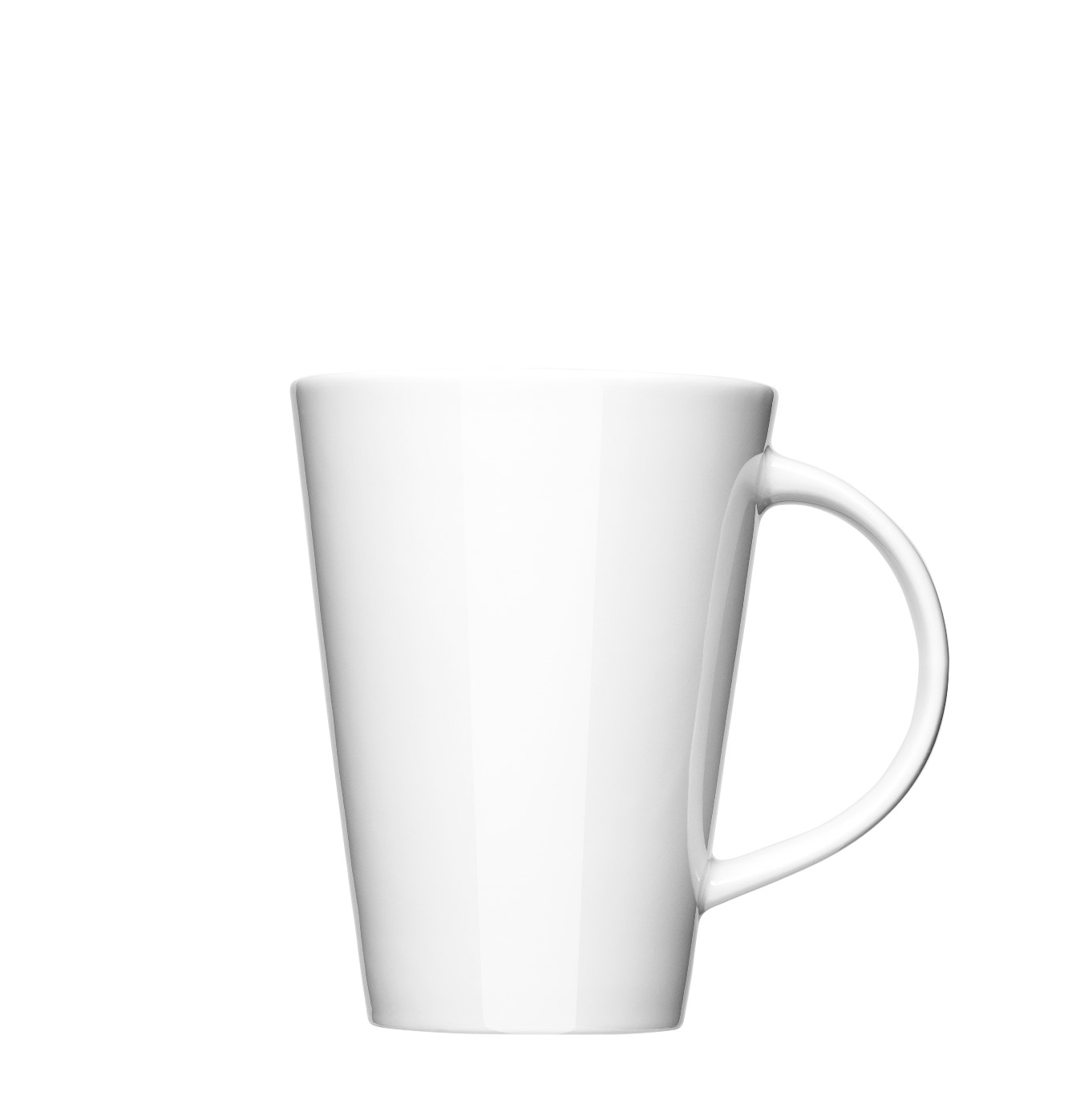 Konischer Porzellanbecher 122P Konischer Porzellanbecher 122P zum bedrucken mit einem Logo oder einer Grafik als Werbegeschenk, Werbeartikel oder Werbemittel