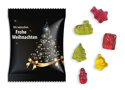 10 g Fruchtgummi Weihnachtsedition Mit einem Give Away als Werbegeschenk wie 10 g Fruchtgummi Weihnachtsedition schenkt man Freude.