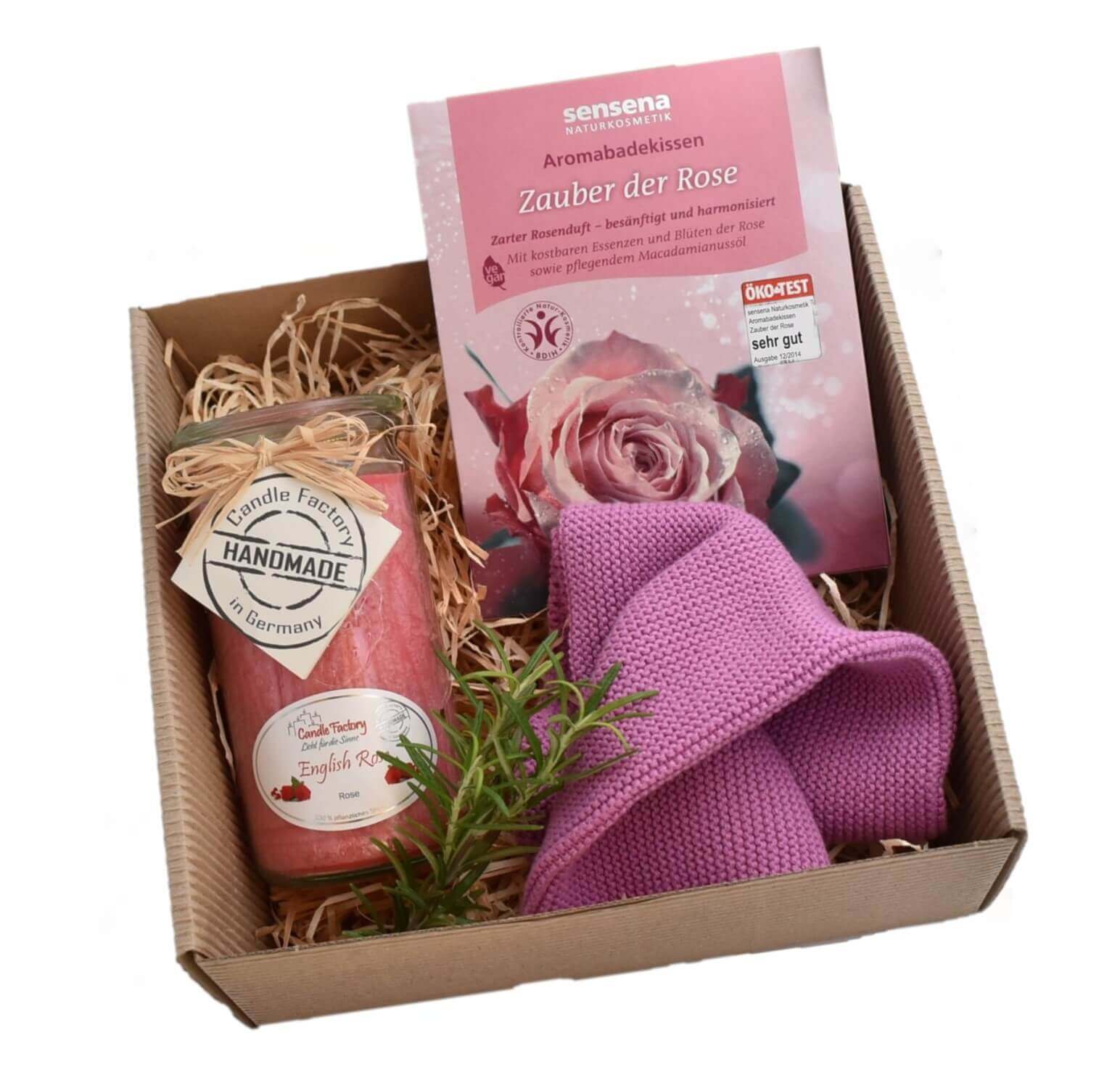 "Rosengeschenk" Geschenk-Set mit English Rose ist eine tolle nachhaltige Geschenkidee.