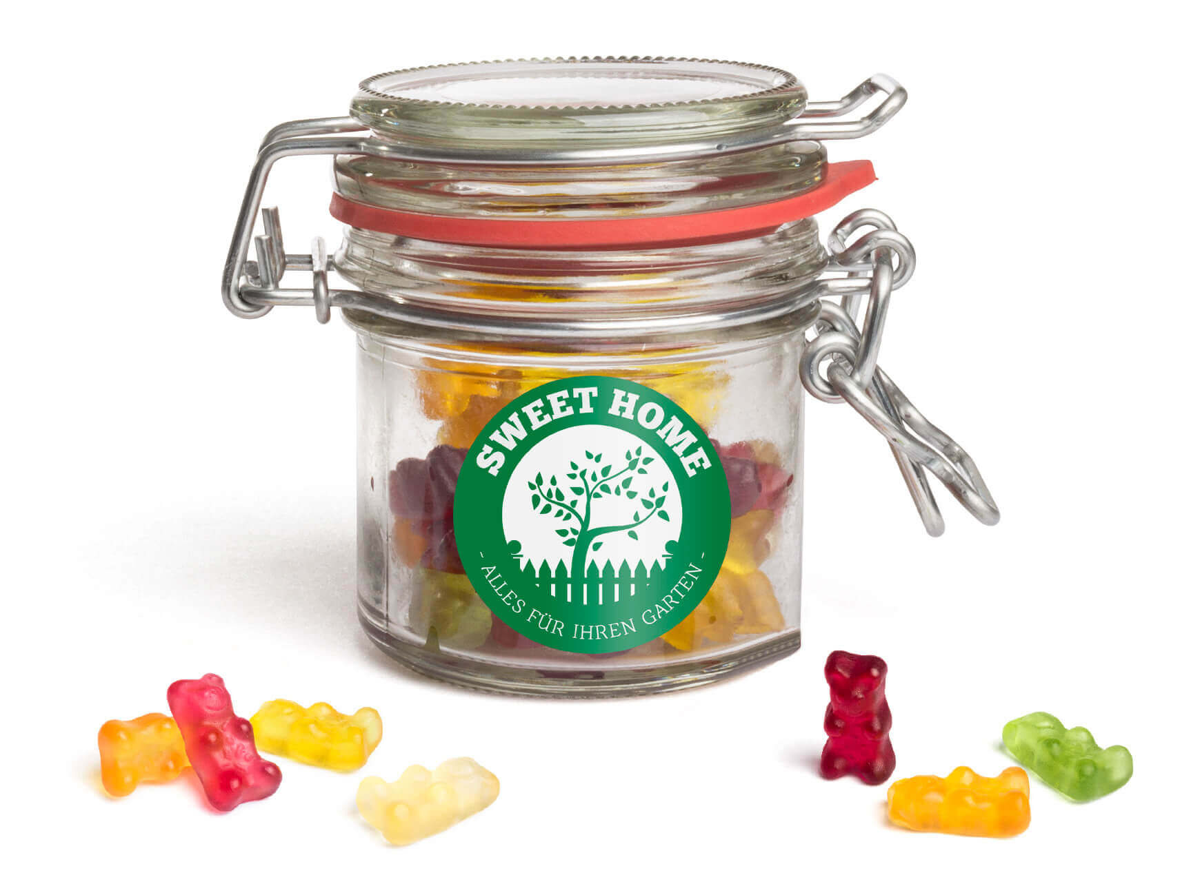 Nostalgie Glas mit Fruchtgummi Mit einem Give Away als Werbegeschenk wie Nostalgie Glas mit Fruchtgummi schenkt man Freude.