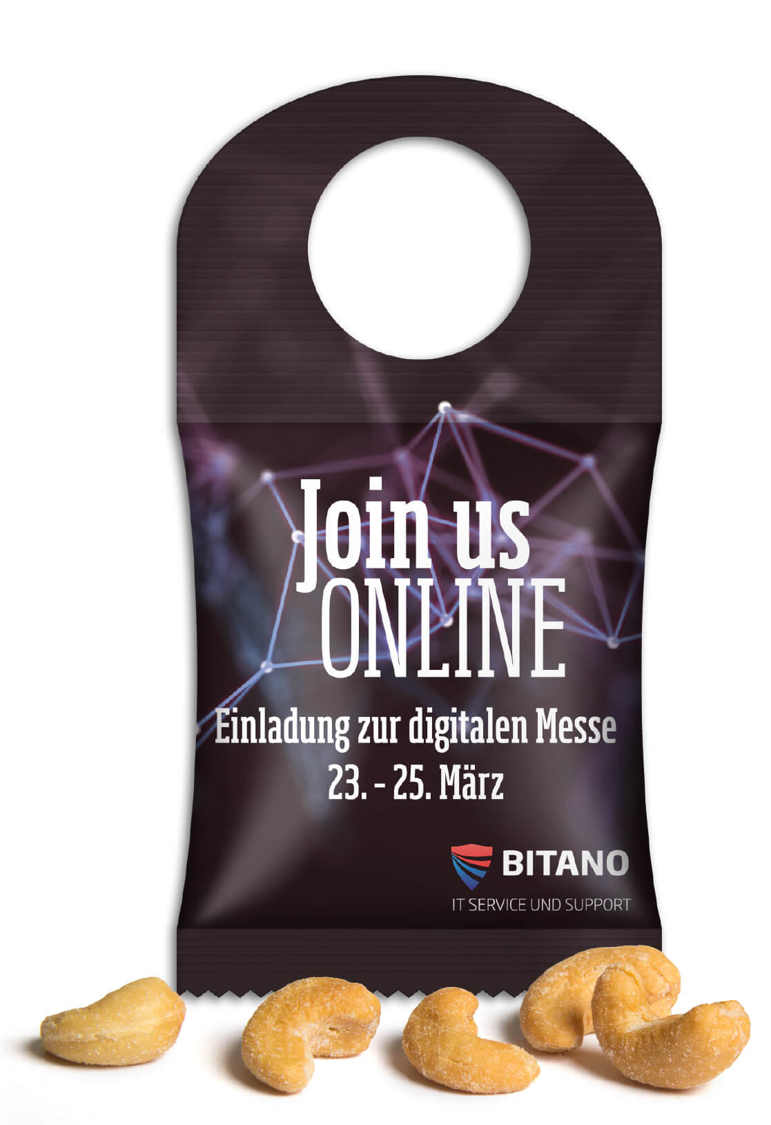 Seeberger Cashewkerne im BottleBag Mit einem Give Away als Werbegeschenk wie Seeberger Cashewkerne im BottleBag schenkt man Freude.