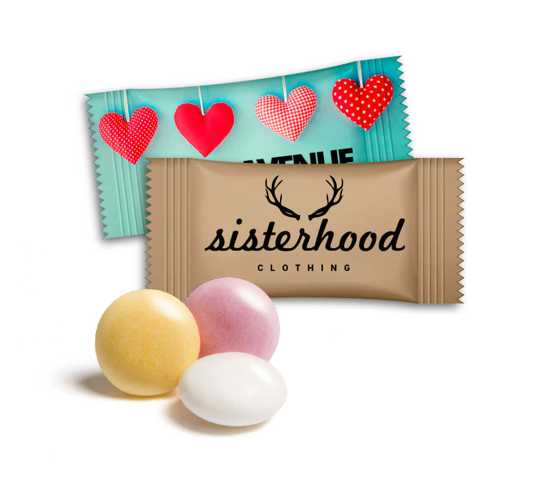 Mentos im Flowpack Mit einem Give Away als Werbegeschenk wie Mentos im Flowpack schenkt man Freude.