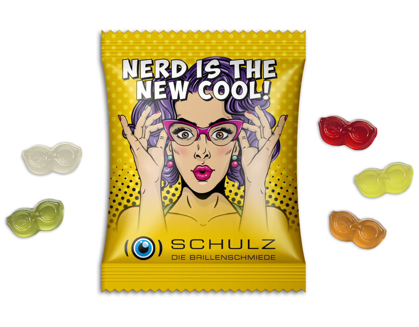 10 g Fruchtgummi Standardformen Mit einem Give Away als Werbegeschenk wie 10 g Fruchtgummi Standardformen schenkt man Freude.