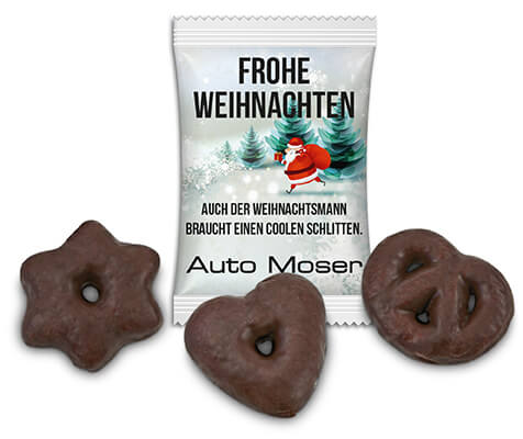 Mini Dreierlei im Werbetütchen individuell bedruckt Mit einem Give Away als Werbegeschenk wie Mini Dreierlei im Werbetütchen individuell bedruckt schenkt man Freude.
