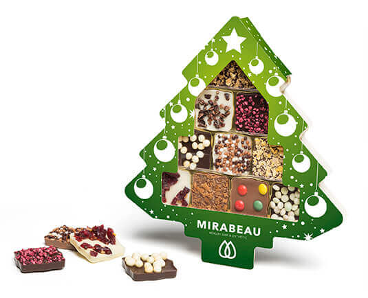 Schokini Weihnachtsbaum individuell Mit einem Give Away als Werbegeschenk wie Schokini Weihnachtsbaum individuell schenkt man Freude.