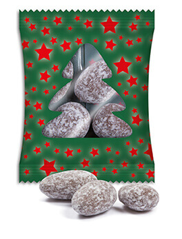 Weihnachtsmandeln im Werbetütchen Tannenbaum Mit einem Give Away als Werbegeschenk wie Weihnachtsmandeln im Werbetütchen Tannenbaum schenkt man Freude.