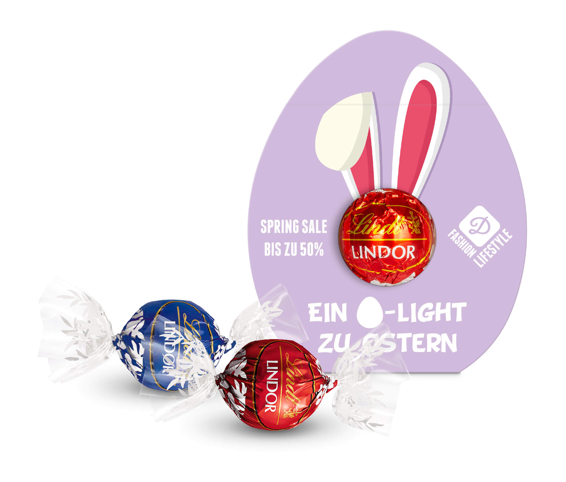 Mit einem Give Away als Werbegeschenk wie Lindt Lindor Werbekartonage Osterei schenkt man Freude.